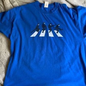 Blue mens Vintage Beatles T shirt Xl